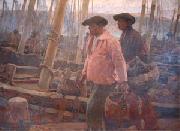 unknow artist Henri Royer Pecheurs cote basque Sweden oil painting artist